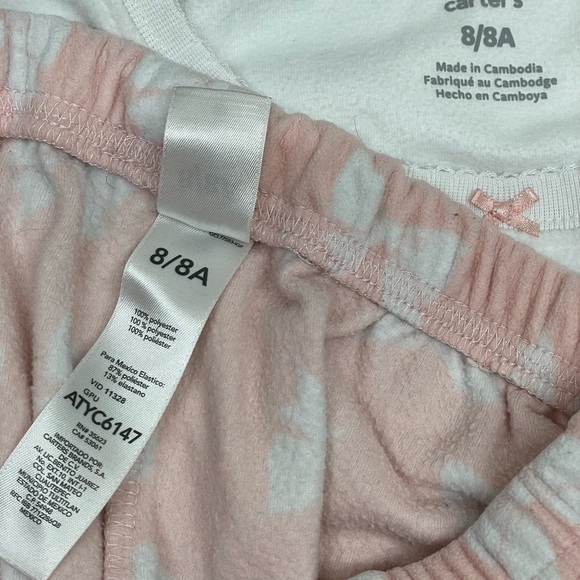 Carter's girl’s Pink and White Ballet Pajama Set size: 8 - Picture 4 of 5